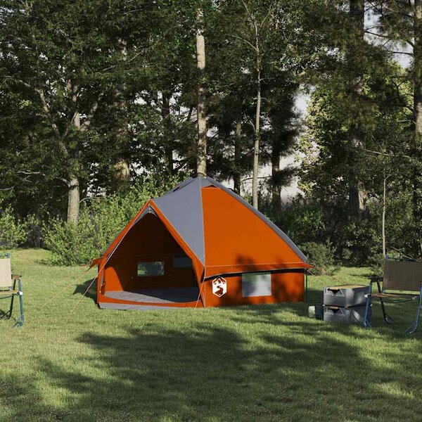 Teepee stan pro 4 osoby Šedá a oranžová 388 x 320 x 169 cm