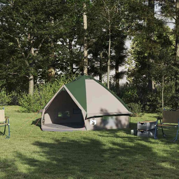 Teepee stan pro 4 osoby Zelená a šedá 388 x 320 x 169 cm