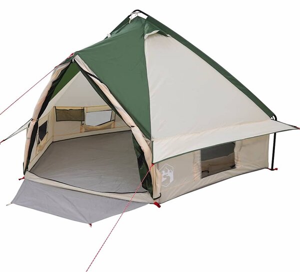 Teepee stan pro 4 osoby Zelená a šedá 388 x 320 x 169 cm