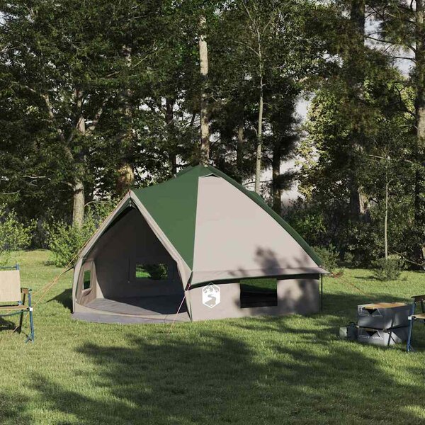 Teepee stan pro 6 osob Zelená a bílá 431 x 366 x 185 cm