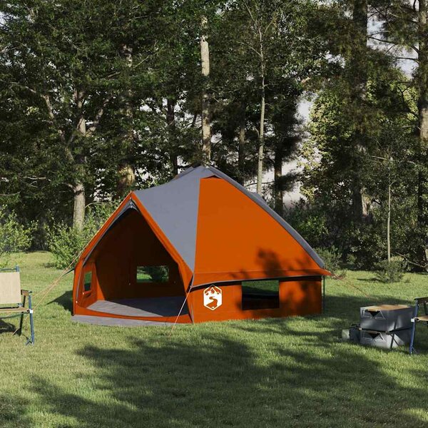 Teepee stan pro 6 osob Šedá a oranžová 431 x 366 x 185 cm