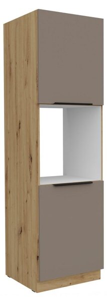Kondela Skříňka na vestavnou troubu Frisbo 60 DP-210 2F - sandgrau / dub artisan