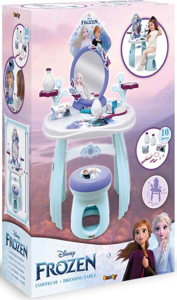 Disney Frozen Ledová královna toaleta se stoličkou a zrcadlem 2v1 + 10 doplňků