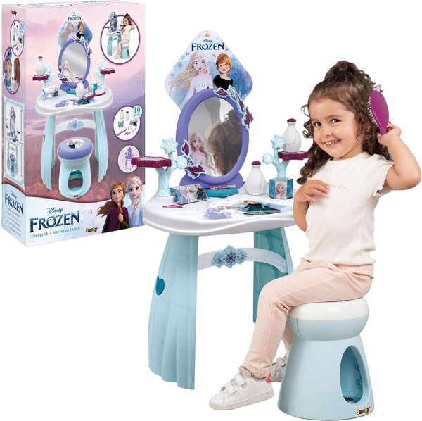Disney Frozen Ledová královna toaleta se stoličkou a zrcadlem 2v1 + 10 doplňků