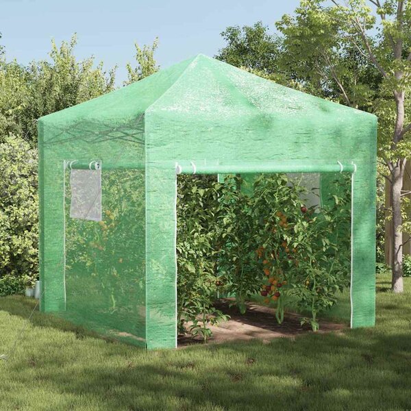 Skleník s pop-up rámem Zelená 290 x 290 x 315 cm Železo