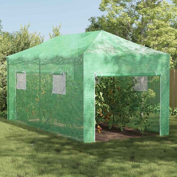 Skleník s pop-up rámem Zelená 290 x 580 x 315 cm Železo