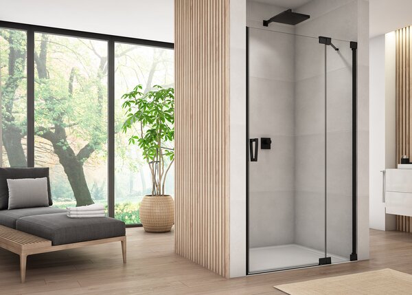 Ronal CADURA CA13 jednokřídlé sprchové dveře 90 cm Šířka: 900 mm, Profil: Bílá, Sklo: Hladké čiré
