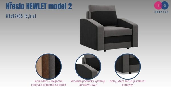 Křeslo HEWLET model 2 Černá-šedá