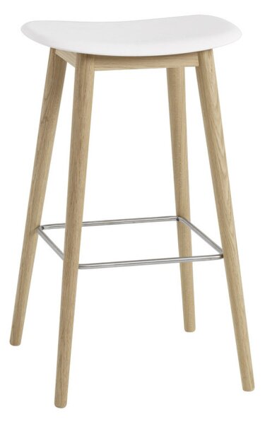 Muuto Barová stolička Fiber Stool 65cm, Wood base, natural white/oak