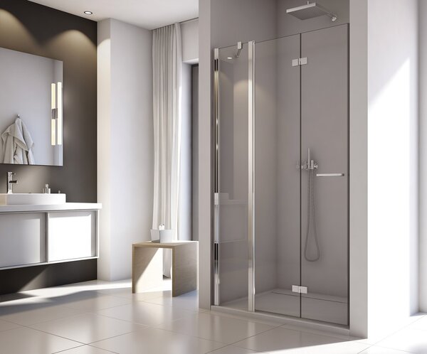 Ronal SOLINO SOLF13 skládací sprchové dveře 100 cm Šířka: 1000 mm, Profil: Černá, Sklo: Hladké čiré