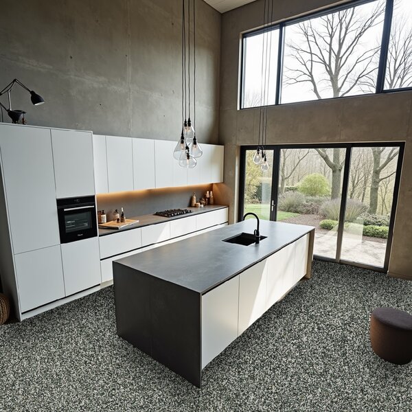 Báča Beton Kamenný koberec na podlahu Moritz Frakce: Jemná (0,7 – 1,8 mm), vydatnost setu 1,8 m², Doporučené použití v: interiéru - dvousložková epoxidová pryskyřice
