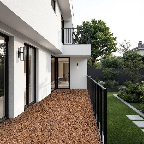 Báča Beton Kamenný koberec na podlahu Radino Frakce: Jemná (0,7 – 1,8 mm), vydatnost setu 1,8 m², Doporučené použití v: interiéru - dvousložková epoxidová pryskyřice