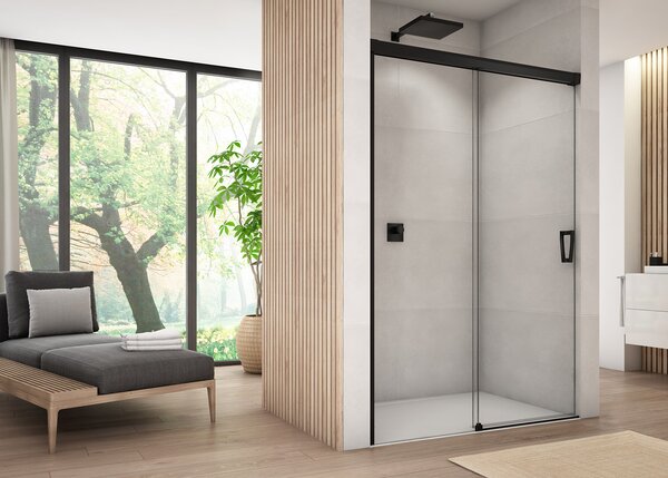 Ronal CADURA CAS2 posuvné sprchové dveře 110 cm Šířka: 1100 mm, Profil: Bílá, Sklo: Hladké čiré