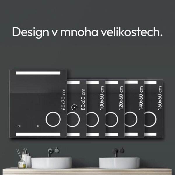 LED koupelnové zrcadlo TALOS King Koupelnové zrcadlo s osvětlením 120x60 cm - Nástěnné zrcadlo s osvětleným toaletním zrcadlem - Barva světla neutrální bílá