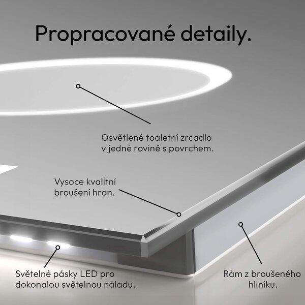 LED koupelnové zrcadlo TALOS King Koupelnové zrcadlo s osvětlením 120x60 cm - Nástěnné zrcadlo s osvětleným toaletním zrcadlem - Barva světla neutrální bílá