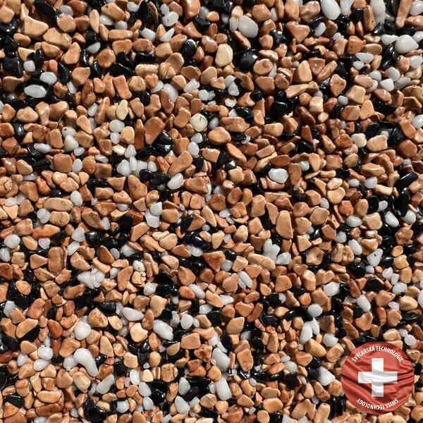 Báča Beton Kamenný koberec na podlahu Radino Frakce: Jemná (0,7 – 1,8 mm), vydatnost setu 1,8 m², Doporučené použití v: interiéru - dvousložková epoxidová pryskyřice