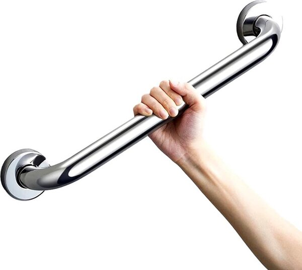 Sada 2 nerezových madel do koupelny - 80 cm bezpečnostní madlo pro seniory - opěrné madlo pro vystupování z vany - nástěnné madlo do sprchového koutu nebo na schody - robustní madlo do vany
