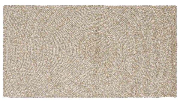Kusové koberce Přírodní a bílá 100 x 200 cm juta