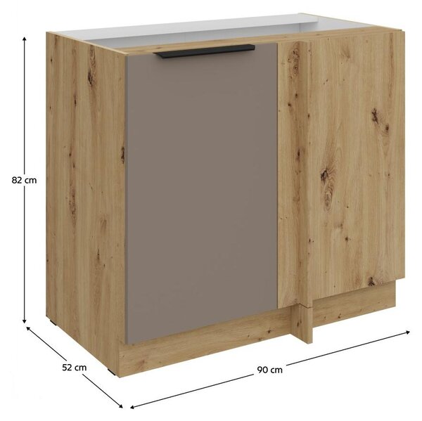 Kondela Dolní kuchyňská skříňka Frisbo 105 ND 1F BB - sandgrau / dub artisan