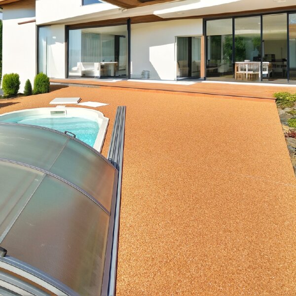 Báča Beton Kamenný koberec na podlahu Rosso Verona Frakce: Jemná (0,7 – 1,8 mm), vydatnost setu 1,8 m², Doporučené použití v: interiéru - dvousložková epoxidová pryskyřice