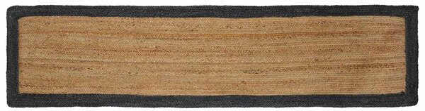 Kusové koberce Přírodní a tmavě šedá 60 x 200 cm juta