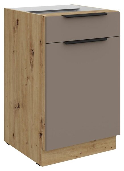 Kondela Dolní kuchyňská skříňka Frisbo 50 D 1F 1S BB - sandgrau / dub artisan