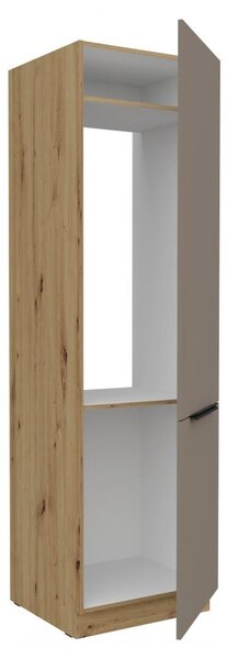 Kondela Kuchyňská skříňka na vestavnou chladničku Frisbo 60 LO-210 2F - sandgrau / dub artisan