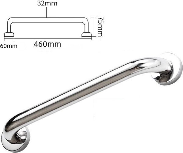 40 cm nerezové madlo do koupelny - bezpečnostní madlo pro seniory - podpůrné madlo pro vystupování z vany - nástěnné madlo do sprchového koutu nebo na schody - robustní madlo do vany