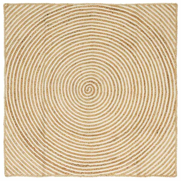 Kusové koberce Bílá 120 x 120 cm juta