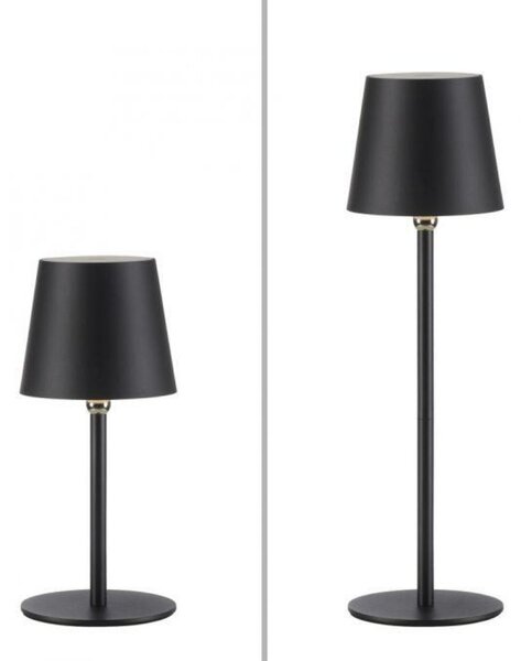 JUST LIGHT LED svítidlo na láhev černé na baterie dotykový stmívač USB IP54 stolní lampa 3000K LD 19251-18