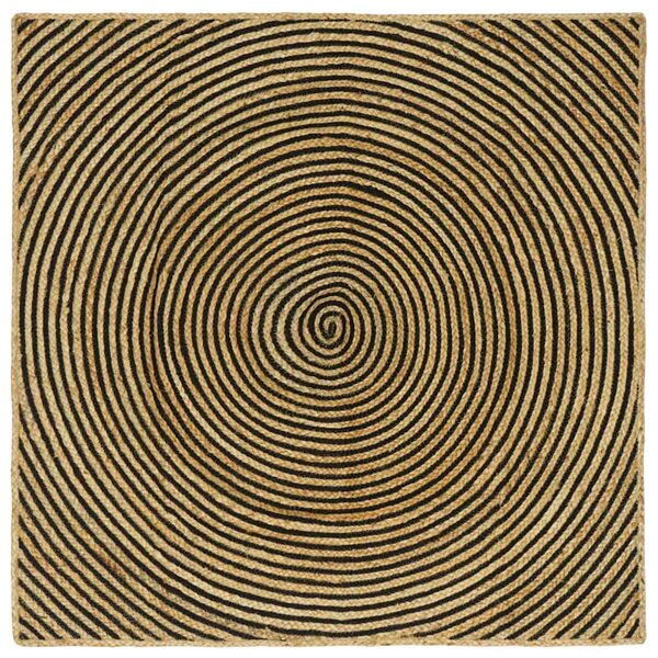Kusové koberce Černá 120 x 120 cm juta