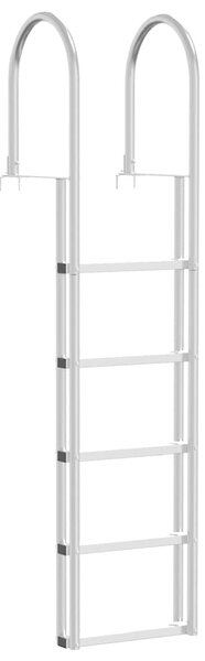 5stupňový přístavní žebřík Stříbrná 45 ×11,5 ×190 cm Hliník