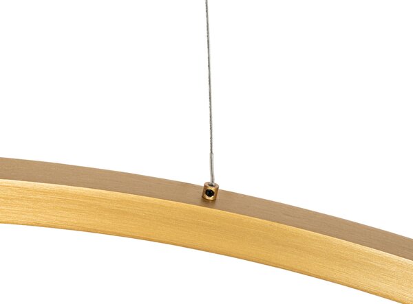 Zlaté závěsné svítidlo 80 cm včetně LED s 3stupňovým stmívačem - Girello