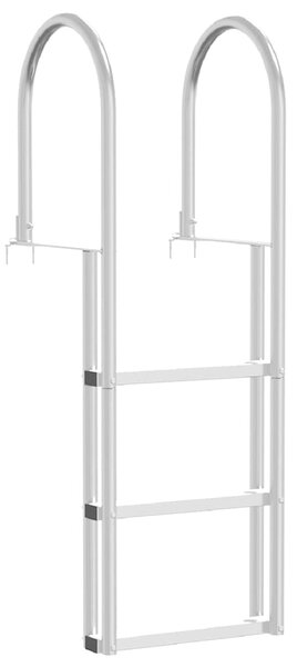 Žebřík na molo se 3 kroky Stříbrná 45 x 11,5 x 134 cm Hliník