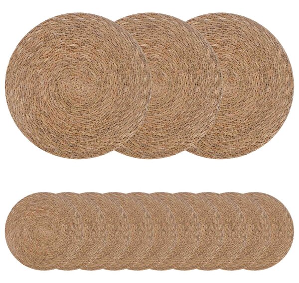 Ubrousky z mořské trávy 50 pcs Přírodní Ø 30 cm