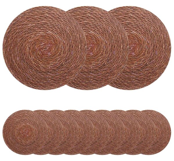 Ubrousky z mořské trávy 12 pcs Hnědá Ø 30 cm 100% mořská tráva
