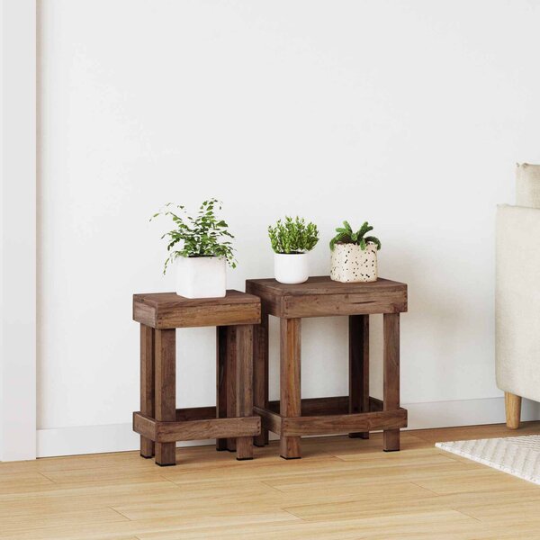 Stojan na rostliny 2 pcs Hnědá 70 x 11 x 27 cm Mahagonové dřevo