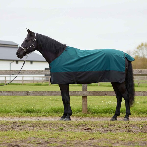 Deka pro koně Tmavě zelená a černá 115 cm Polyester