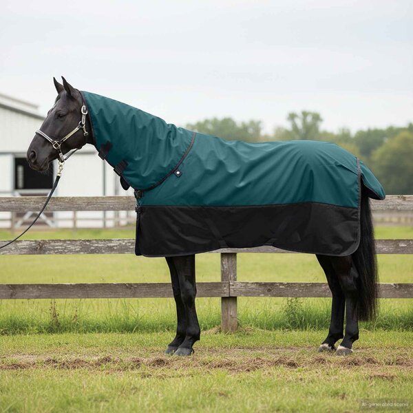 Deka pro koně Tmavě zelená a černá 75 cm Polyester