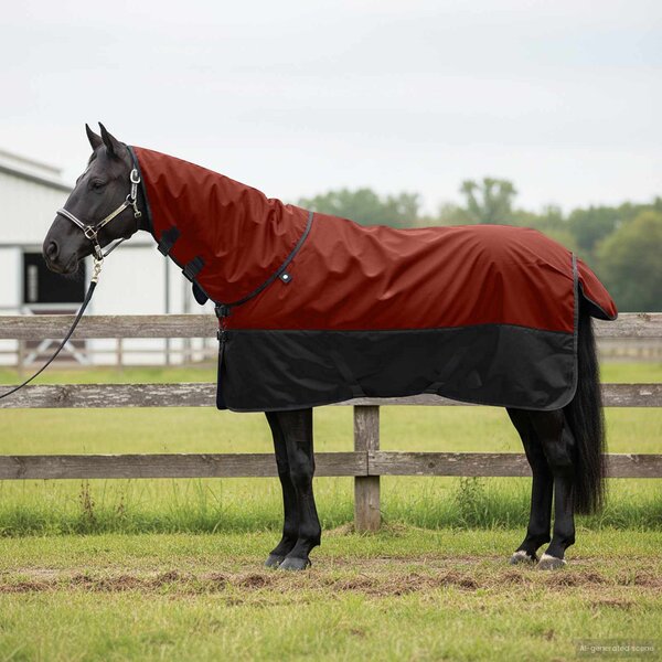 Deka pro koně Tmavě zelená a černá 75 cm Polyester