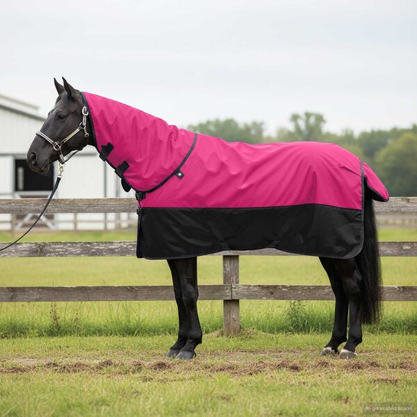 Deka pro koně Růžová a černá 75 cm Polyester