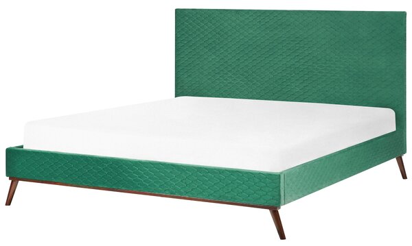 Sametová postel 180 x 200 cm zelená BAYONNE