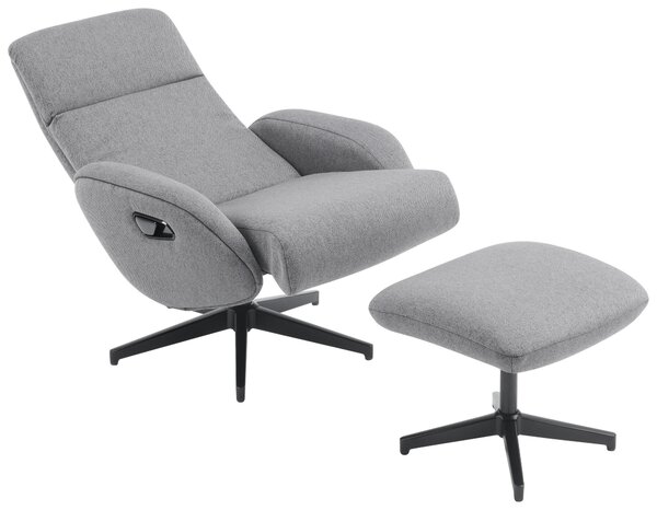RELAXAČNÍ KŘESLO S TABURETEM, textil, šedá Livetastic - Online Only křesla & taburety, Online Only