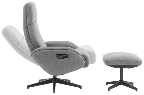 RELAXAČNÍ KŘESLO S TABURETEM, textil, šedá Livetastic - Online Only křesla & taburety, Online Only