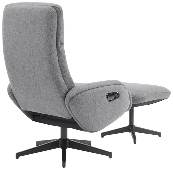 RELAXAČNÍ KŘESLO S TABURETEM, textil, šedá Livetastic - Online Only křesla & taburety, Online Only
