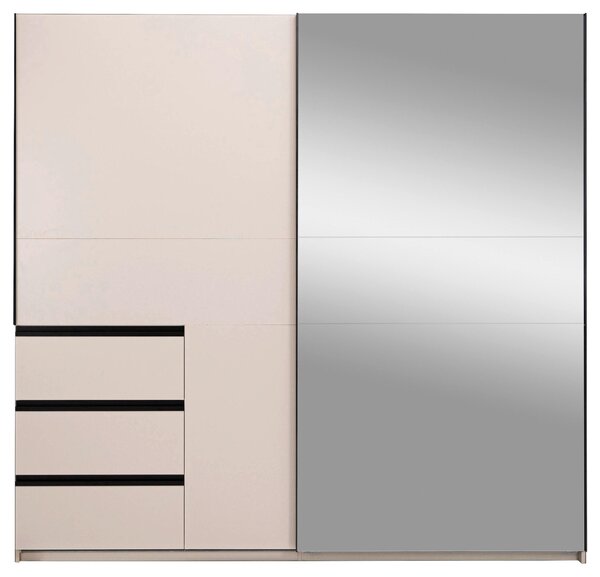ŠATNÍ SKŘÍŇ S POSUVNÝMI DVEŘM, kašmírová, 215/210/61,5 cm P & B - Šatní skříně, Online Only