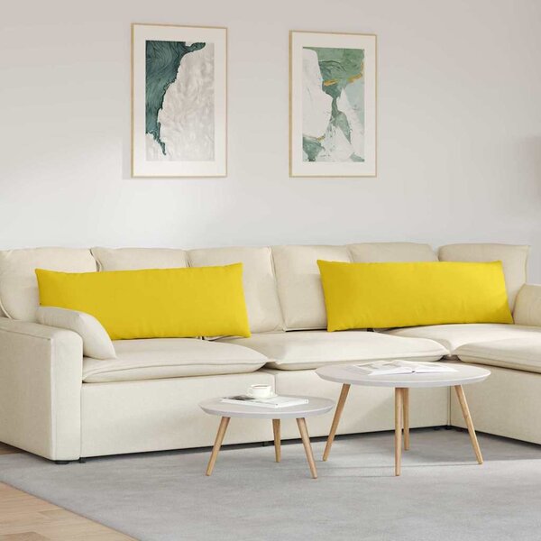 Pohovkové polštáře 2 pcs Světlá žlutá 120 x 40 cm textil