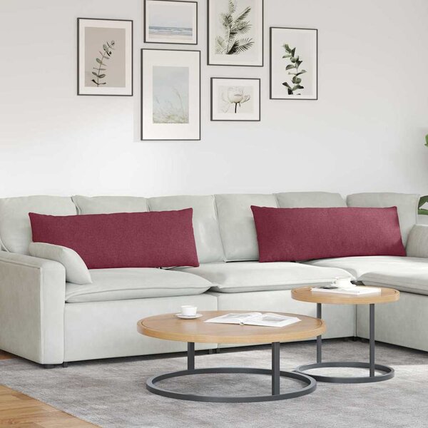 Pohovkové polštáře 2 pcs Víno Červené 120 x 40 cm textil