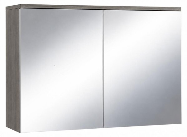 Badplaats Zrcadlová Skříňka Toledo 80 x 20 x 60 cm - Šedý Dub - Vysoká Koupelnová Skříňka