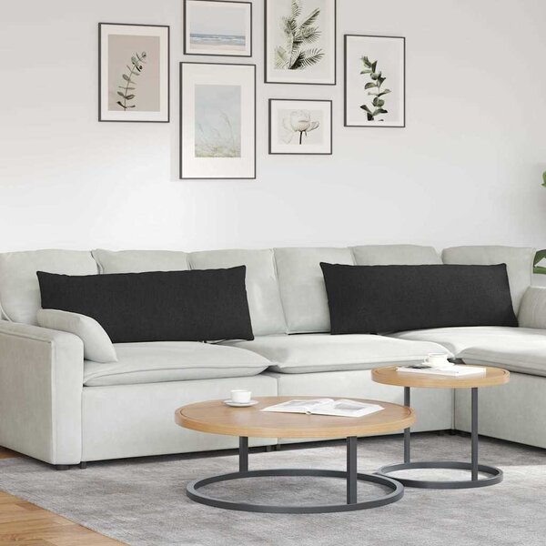 Pohovkové polštáře 2 pcs Černá 120 x 40 cm textil